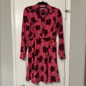 Floral Pink and Burgundy Dress
